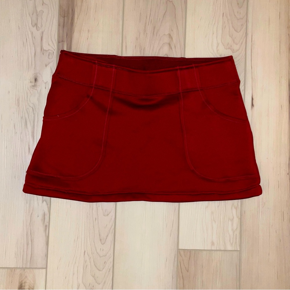 Athleta Maroon Athletic Mini Skirt